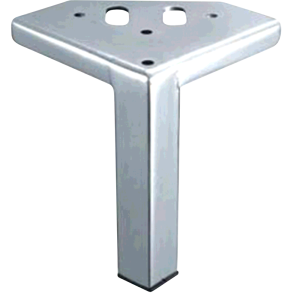 Square Corner Foot, 5″ Height – Brushed Chrome